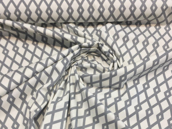 Home Graphite Fret Ivory and Charcoal Grey Robert Allen Fabric By the yard