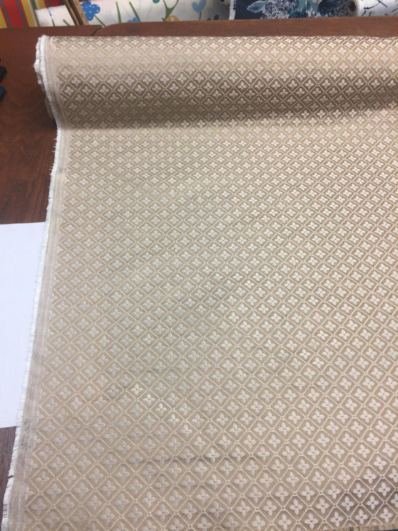 Sand Diamond Checks Brocade Italian Bella Multipurpose Upholstery Fabric 57''