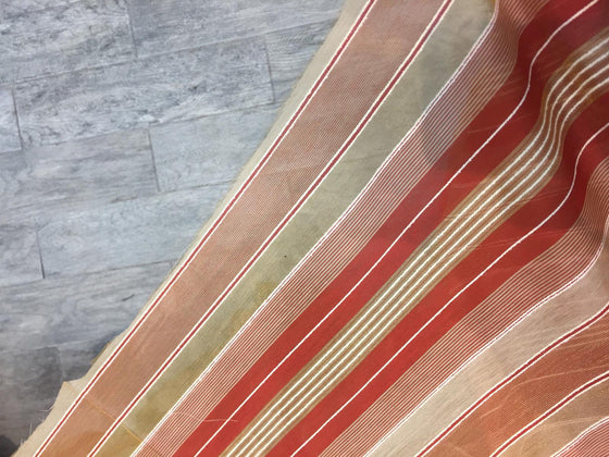 Red with Gold Sheer Beautiful stripes 120'' inch double width Fabric By the yard