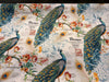 Teal Peacock Bird Floral Branches Drapery Upholstery Fabric by the yard