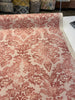 Salmon Floral Damask Canvas Upholstery Teflon finish Fabric by the yard